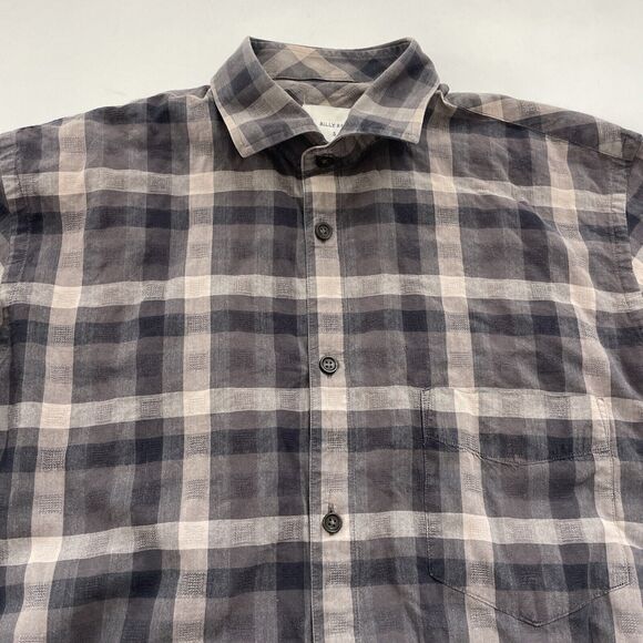 Billy Reid Shirt Button Front Men’s Size Small‎ Checkered Standard Cut TURKEY - Picture 2 of 8